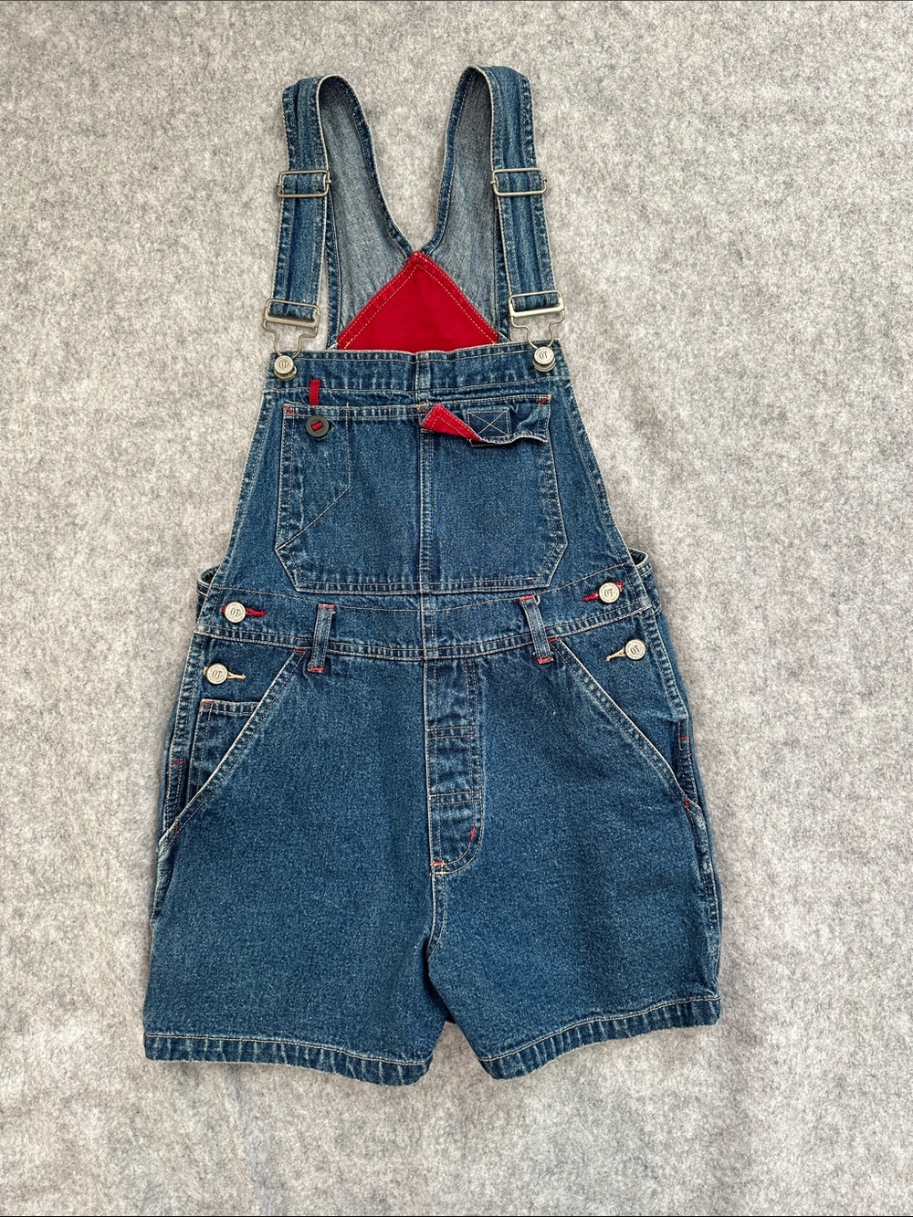 Original Threads Denim Short Overalls Carpenter Bib Size S Vintage